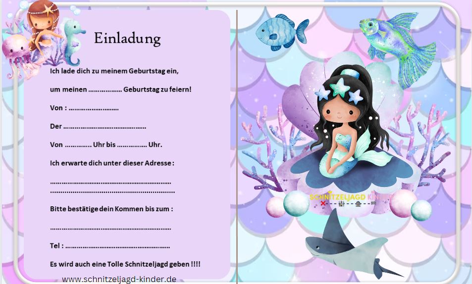 MEERJUNGFRAU-SCHATZSUCHE-KINDER