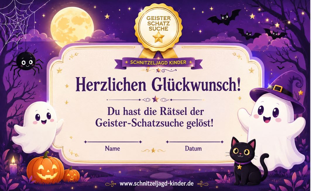 Geister-Schatzsuche „Villa Stern" zum Ausdrucken – Schnitzeljagd Kinder 4-8 Jahre | PDF