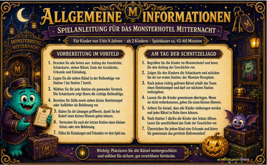 Monsterhotel-Schatzsuche für Kinder – Halloween-PDF