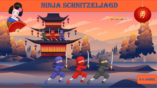 Ninja -Party- Ninja- Schnitzeljagd- Für- Kinder