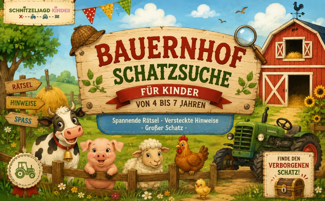 Bauernhof Schnitzeljagd im Kindergarten