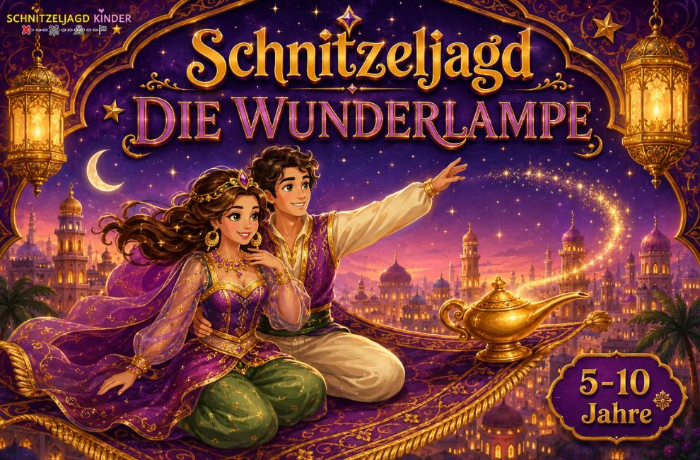 Orient Schatzsuche „Die Wunderlampe" zum Ausdrucken – Schnitzeljagd Kinder 5-9 Jahre PDF