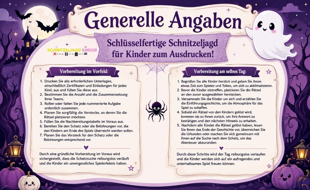 Geister-Schatzsuche „Villa Stern" zum Ausdrucken – Schnitzeljagd Kinder 4-8 Jahre | PDF