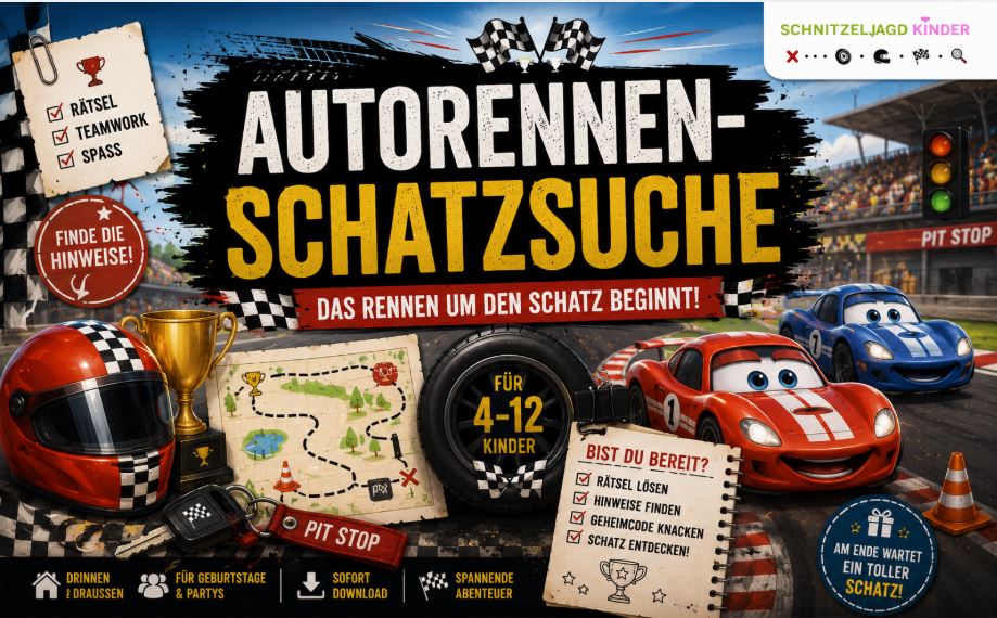Autorennen-Schatzsuche -für- Kinder