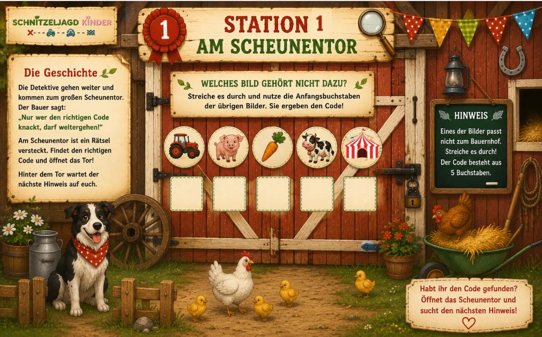 Bauernhof -Schnitzeljagd- für- Kinder