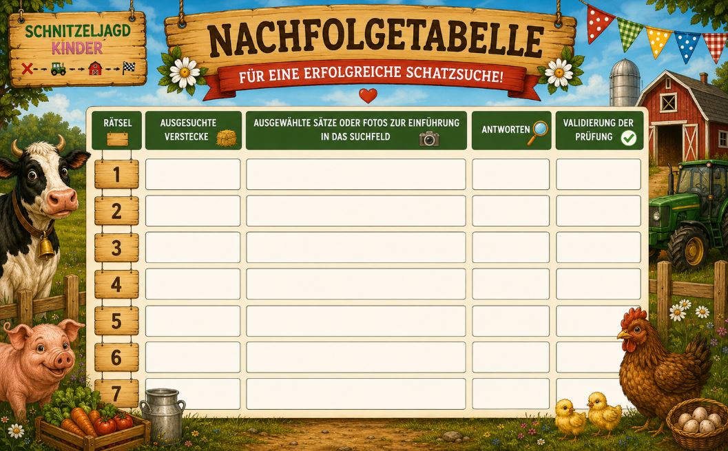 Bauernhof -Schnitzeljagd- für- Kinder