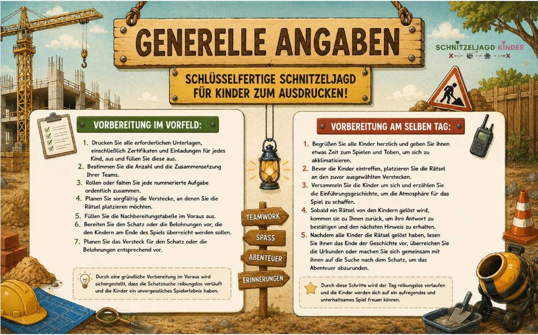 Bagger-Baustellen -Schnitzeljagd -für -Kinder