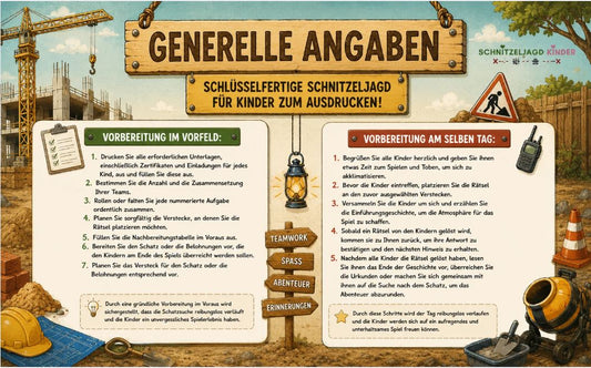 Bagger-Baustellen -Schnitzeljagd -für -Kinder