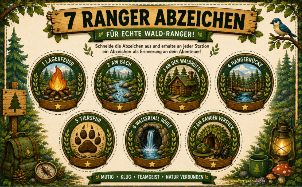 Camping Schnitzeljagd Kinder-Wald Schatzsuche