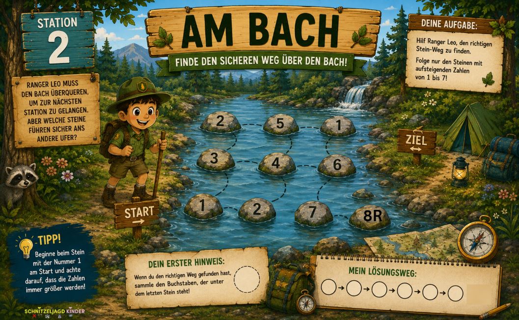 Camping Schnitzeljagd Kinder-Wald Schatzsuche