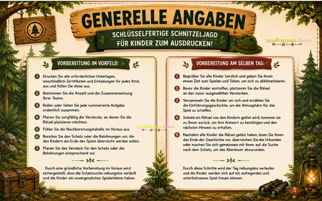 Camping Schnitzeljagd Kinder-Wald Schatzsuche