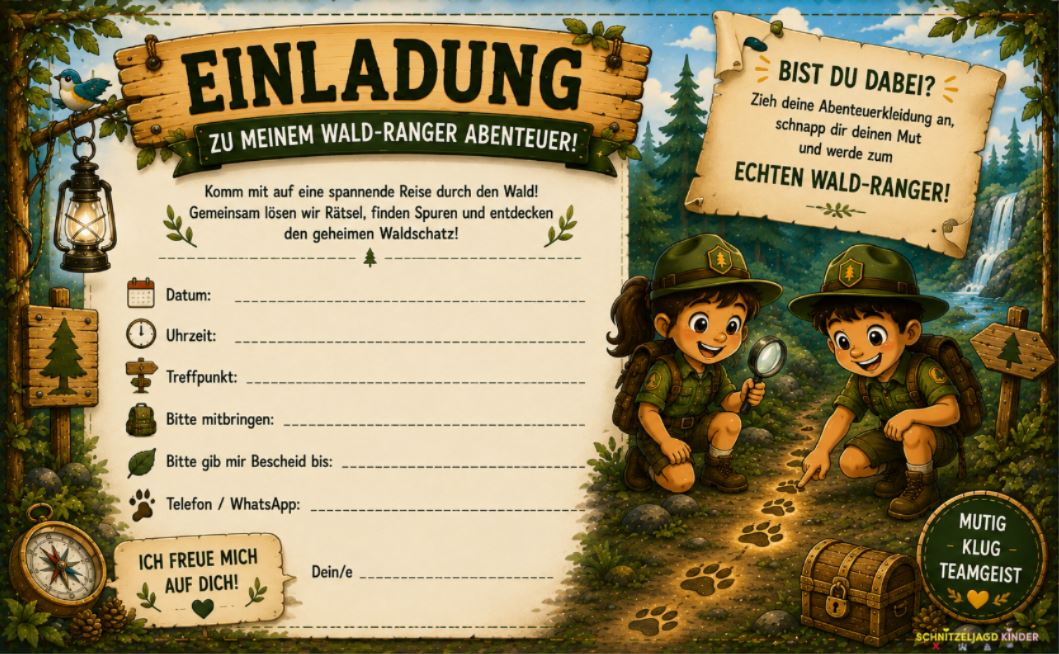 Camping Schnitzeljagd Kinder-Wald Schatzsuche