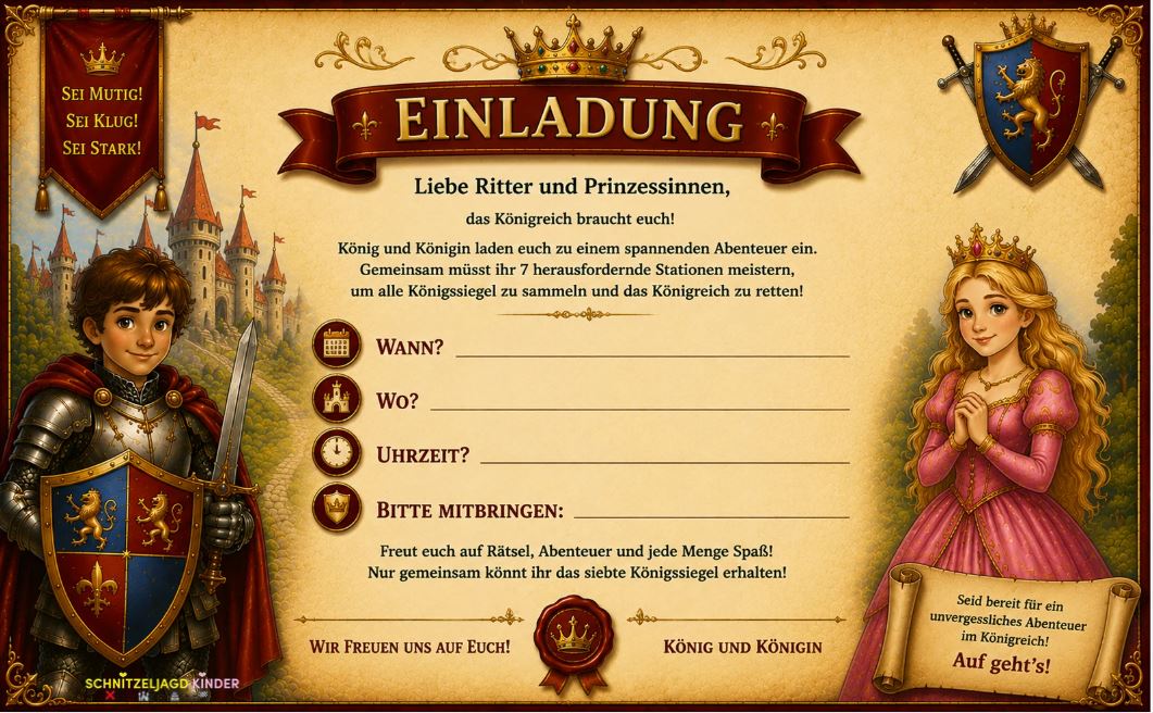 Ritter - Prinzessin- Schatzsuche
