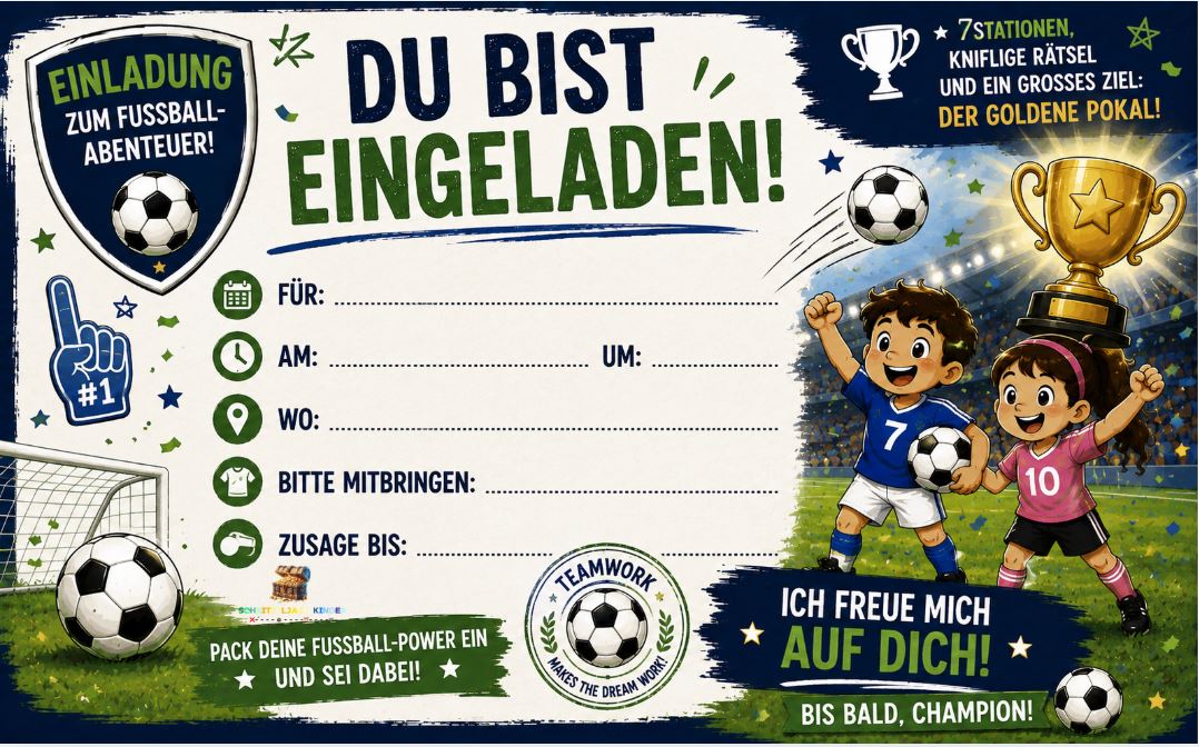 Fußball Schnitzeljagd für Kinder