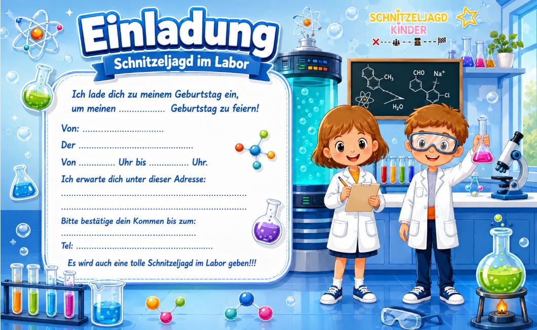 Labor-Schnitzeljagd zum Ausdrucken – Forscher-Schatzsuche für Kinder ab 6 Jahren | PDF