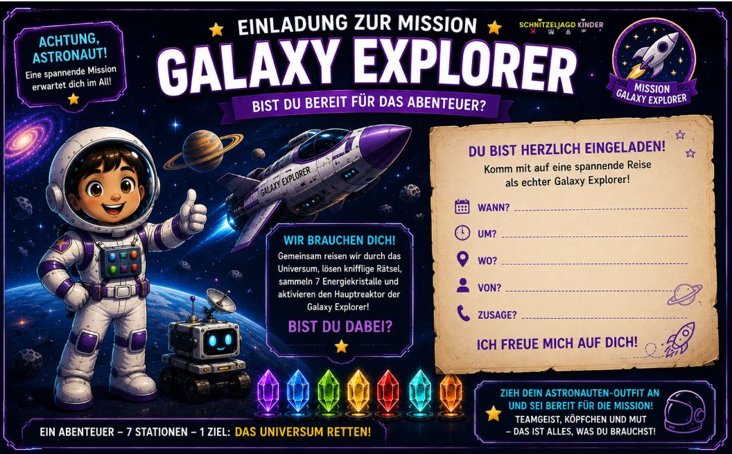 Weltraum -Mission – Die -ultimative Schnitzeljagd- für -kleine -Astronauten