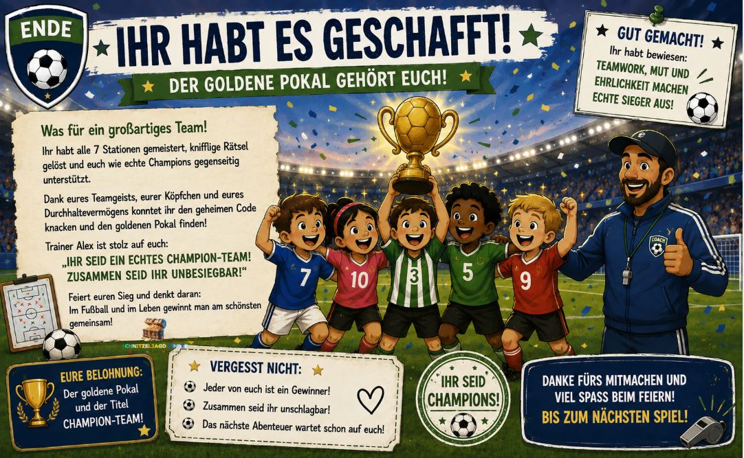 Fußball Schnitzeljagd für Kinder