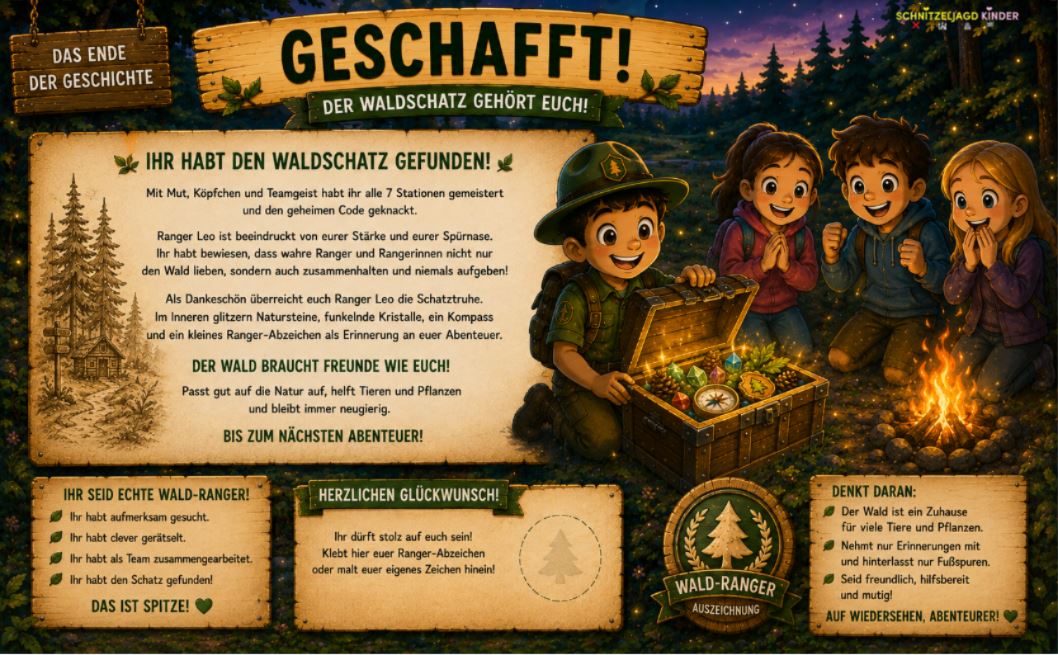 Camping Schnitzeljagd Kinder-Wald Schatzsuche