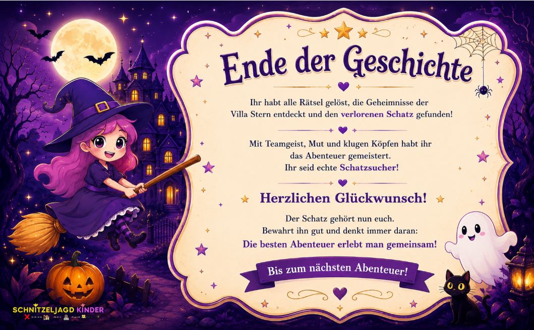 Geister-Schatzsuche „Villa Stern" zum Ausdrucken – Schnitzeljagd Kinder 4-8 Jahre | PDF