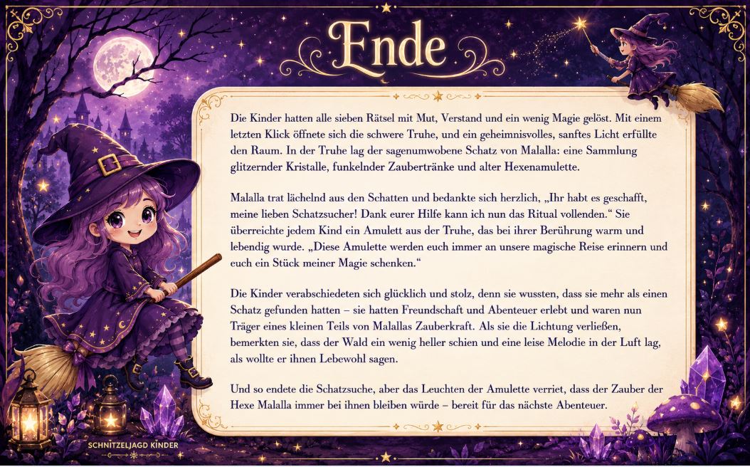Hexen-Schatzsuche zum Ausdrucken Digitale Schnitzeljagd als PDF