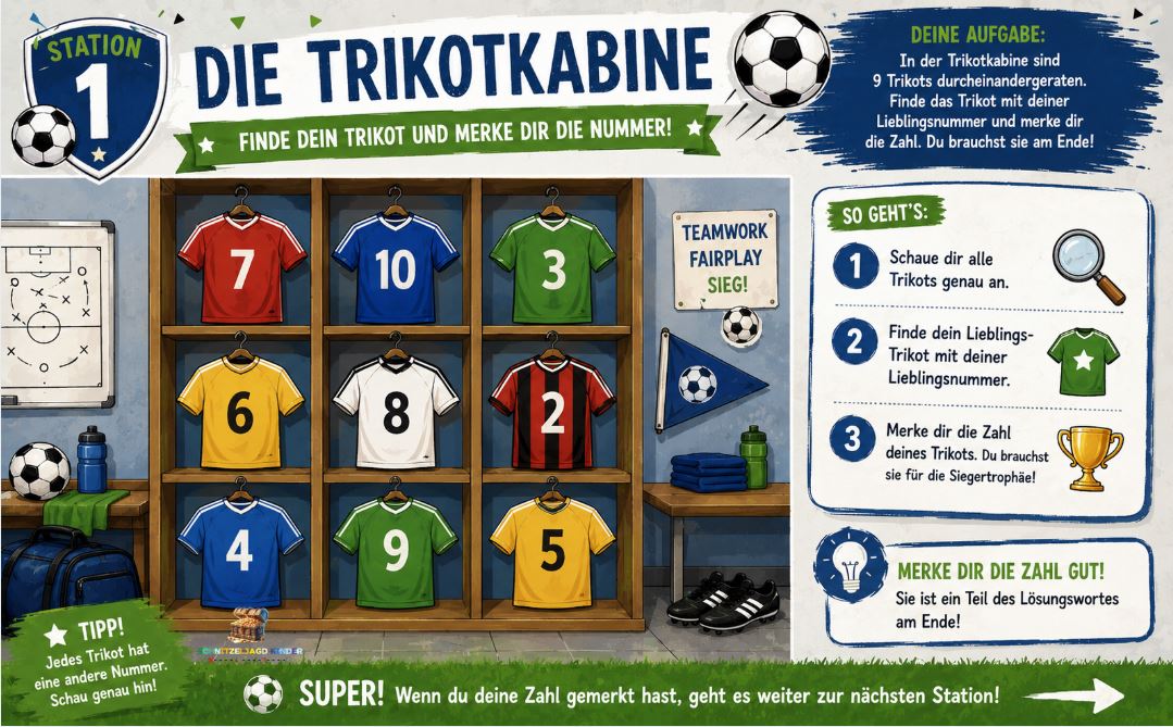 Fußball Schnitzeljagd für Kinder