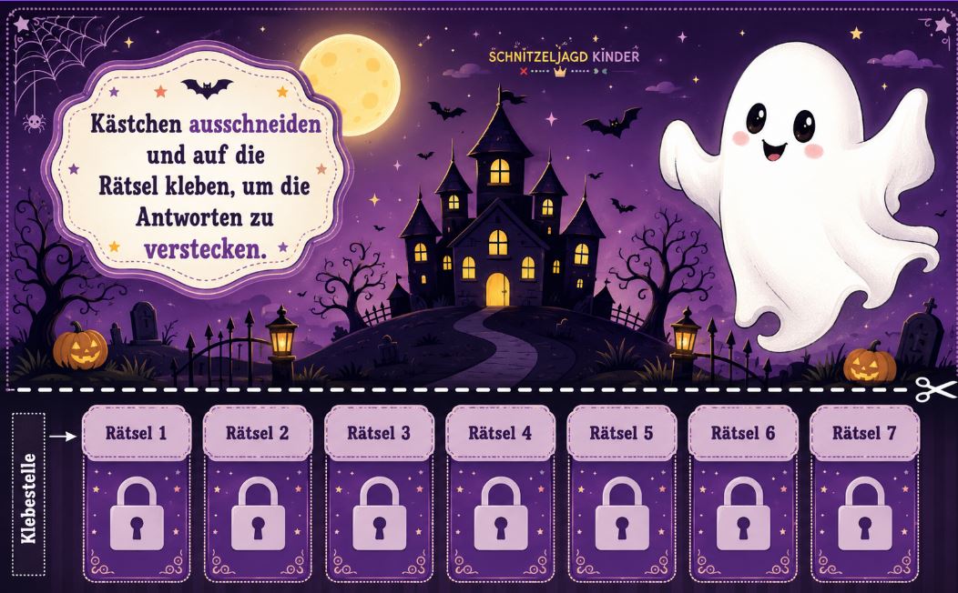 Geister-Schatzsuche „Villa Stern" zum Ausdrucken – Schnitzeljagd Kinder 4-8 Jahre | PDF