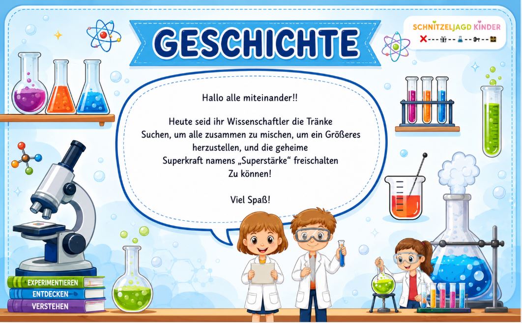 Labor-Schnitzeljagd zum Ausdrucken – Forscher-Schatzsuche für Kinder ab 6 Jahren | PDF
