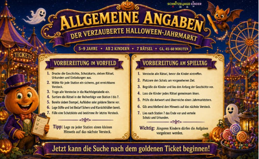 Halloween-Jahrmarkt – Schatzsuche zum Ausdrucken