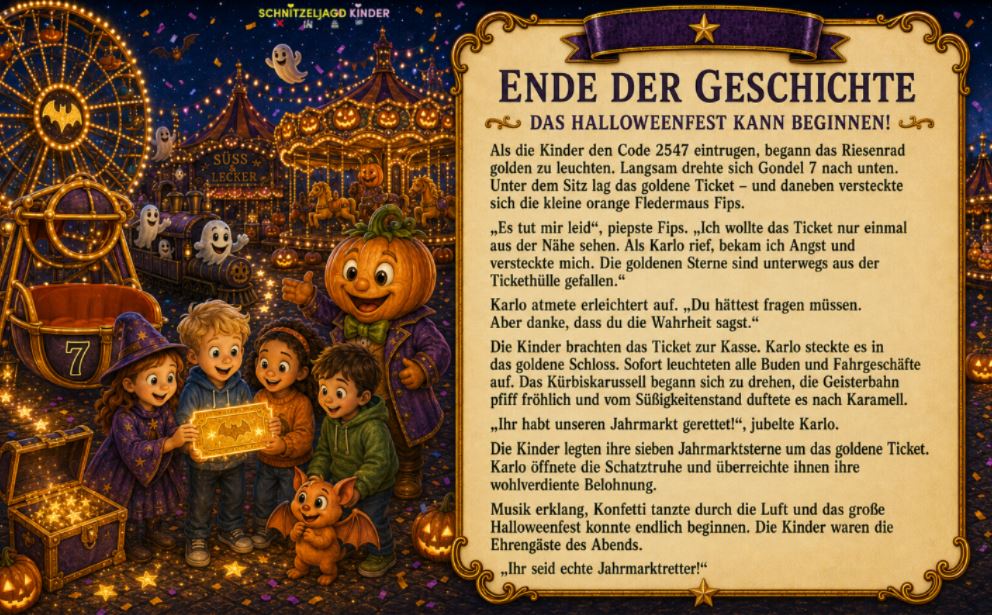 Halloween-Jahrmarkt – Schatzsuche zum Ausdrucken