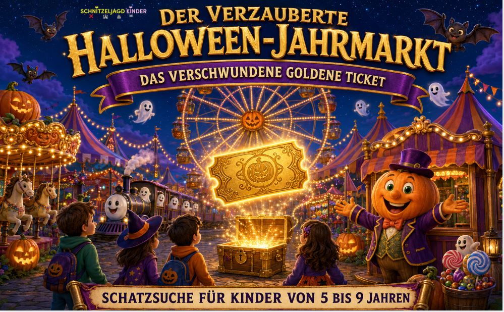 Halloween-Jahrmarkt – Schatzsuche zum Ausdrucken