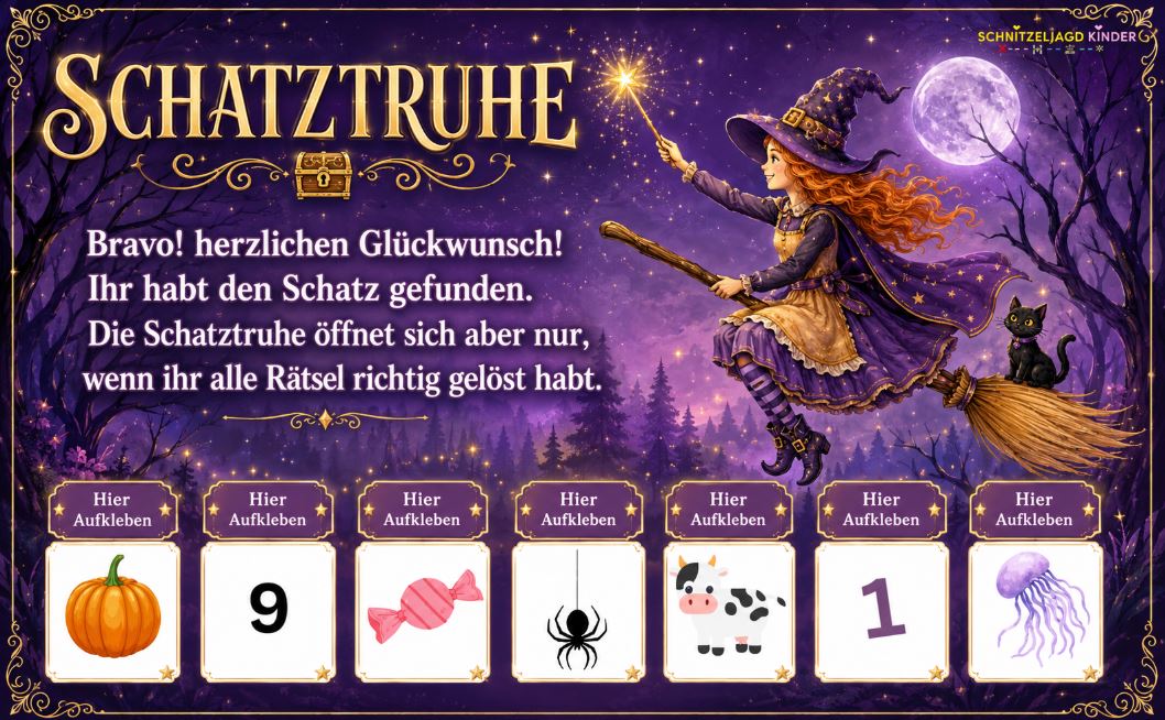 Hexen-Schatzsuche zum Ausdrucken Digitale Schnitzeljagd als PDF