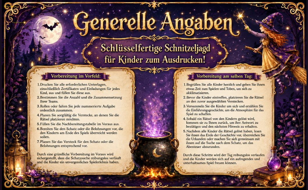 Hexen-Schatzsuche zum Ausdrucken Digitale Schnitzeljagd als PDFb