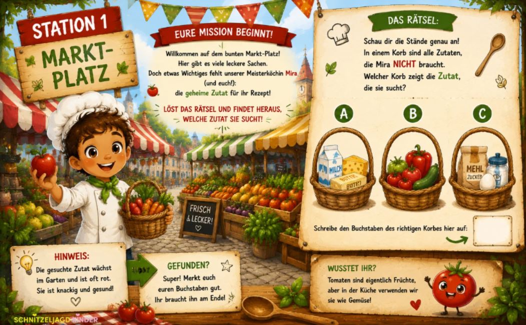 Kulinarische -Schnitzeljagd- für -Kinder
