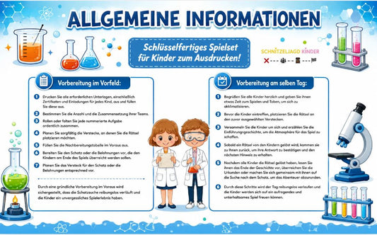 Labor-Schnitzeljagd zum Ausdrucken – Forscher-Schatzsuche für Kinder ab 6 Jahren | PDF