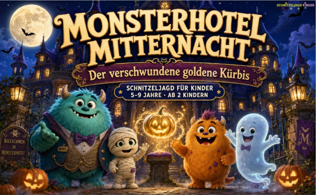 Monsterhotel-Schatzsuche für Kinder – Halloween-PDF