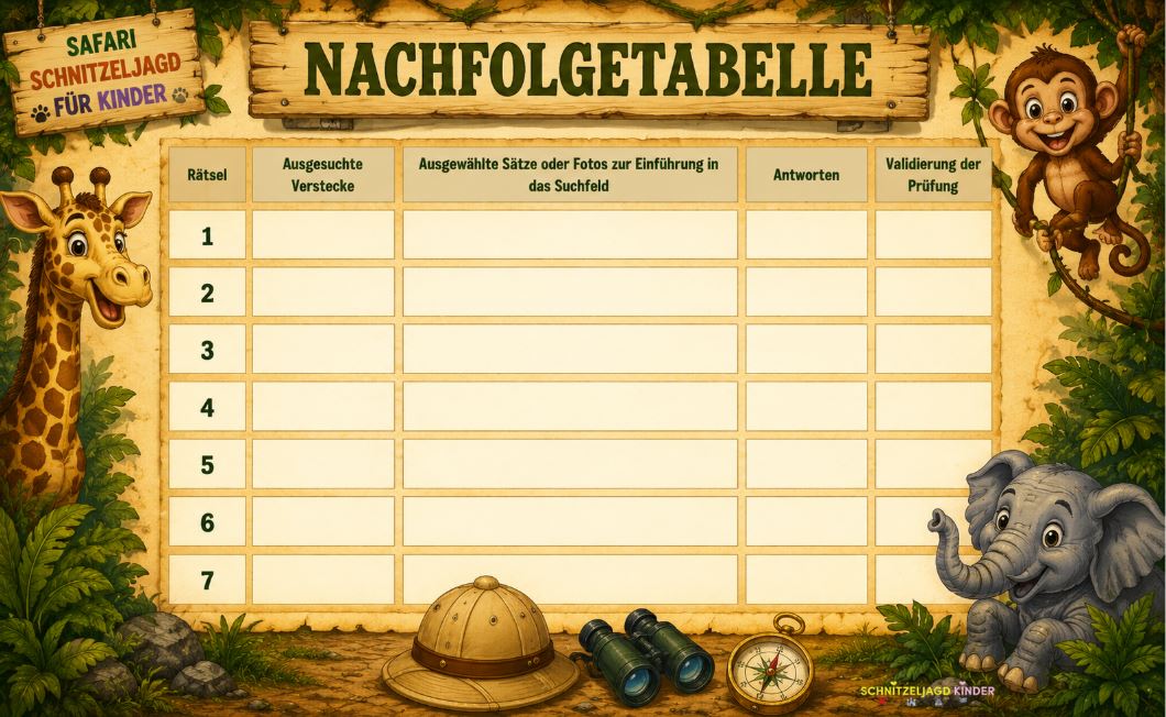 Safari Schnitzeljagd