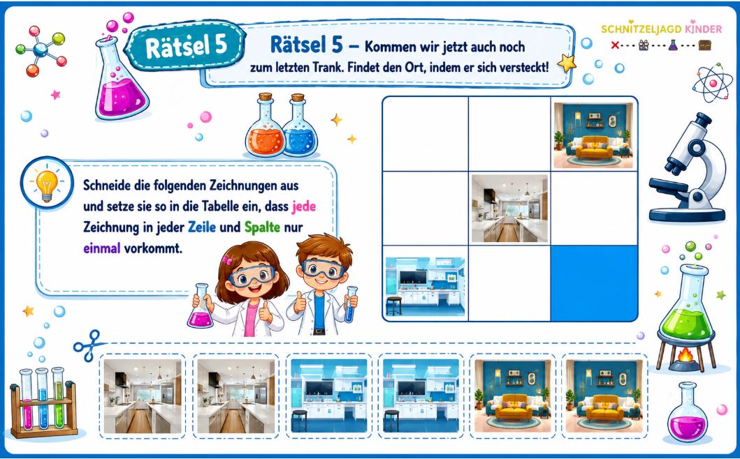 Labor-Schnitzeljagd zum Ausdrucken – Forscher-Schatzsuche für Kinder ab 6 Jahren | PDF