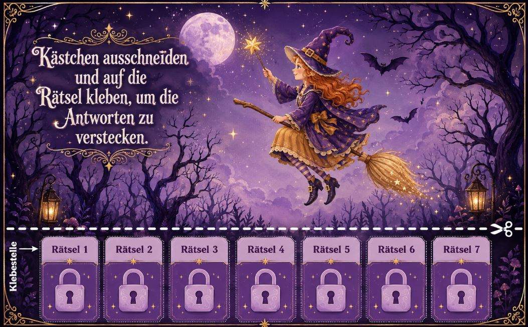 Hexen-Schatzsuche zum Ausdrucken Digitale Schnitzeljagd als PDF