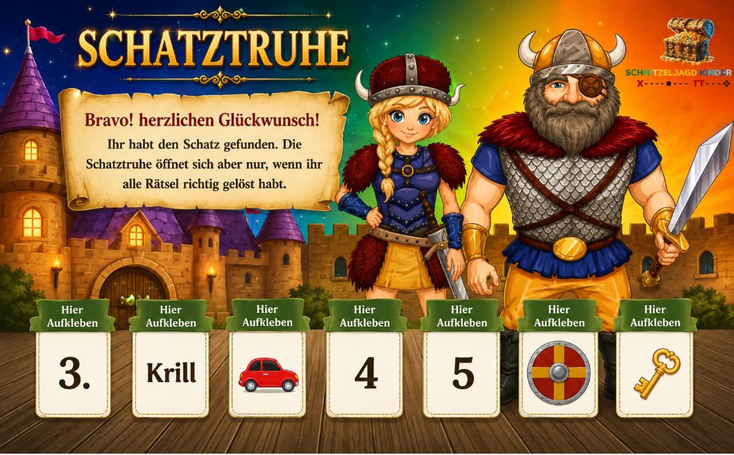 Wikinger Schatzsuche zum Ausdrucken – Schnitzeljagd Kinder 5-8 Jahre | Kindergeburtstag PDF