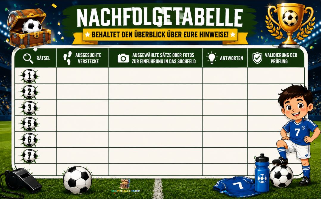 Fußball Schnitzeljagd für Kinder