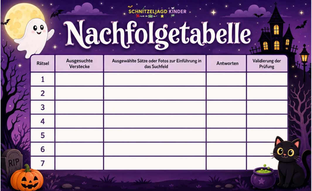 Geister-Schatzsuche „Villa Stern" zum Ausdrucken – Schnitzeljagd Kinder 4-8 Jahre | PDF