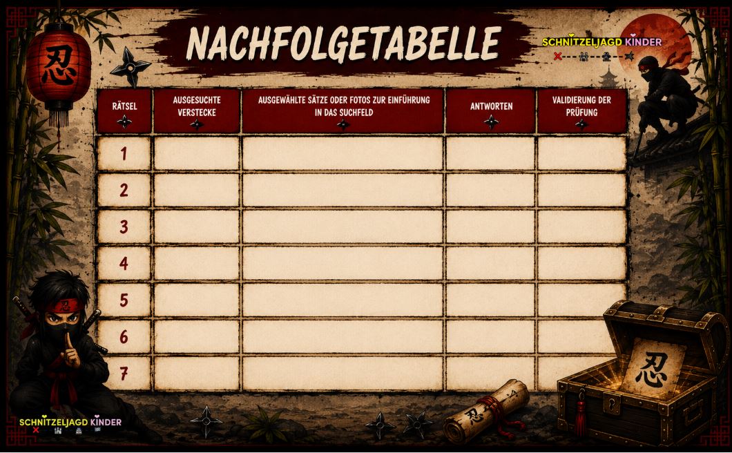ninja-schatzsuche