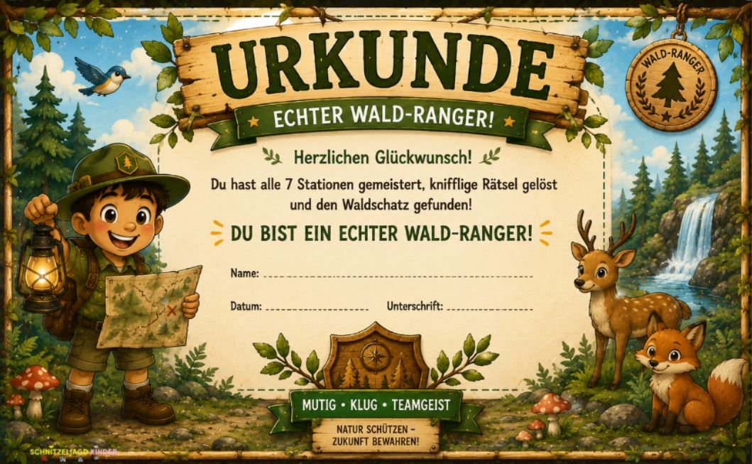 Camping Schnitzeljagd Kinder-Wald Schatzsuche
