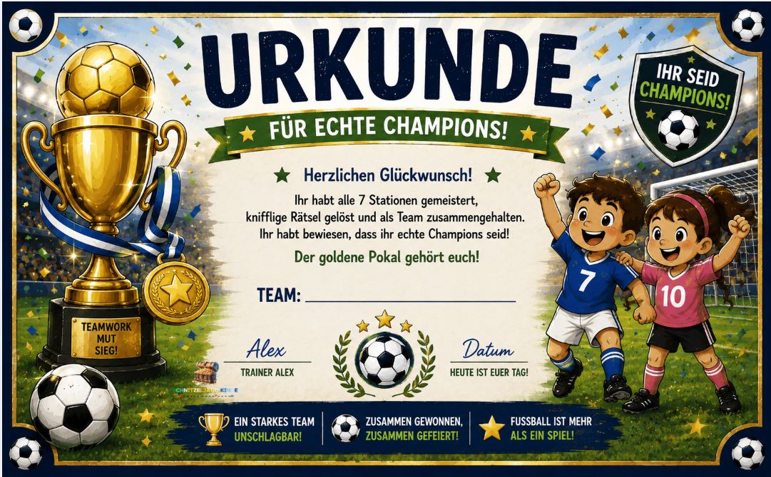Fußball Schnitzeljagd für Kinder