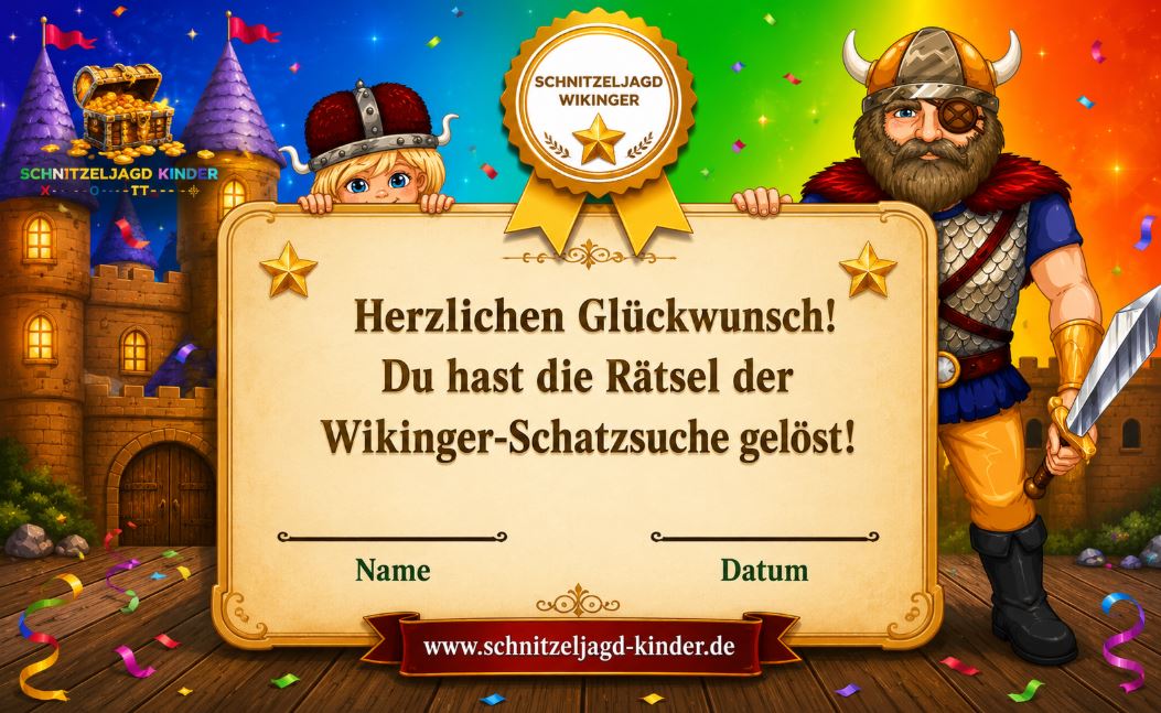 Wikinger Schatzsuche zum Ausdrucken – Schnitzeljagd Kinder 5-8 Jahre | Kindergeburtstag PDF