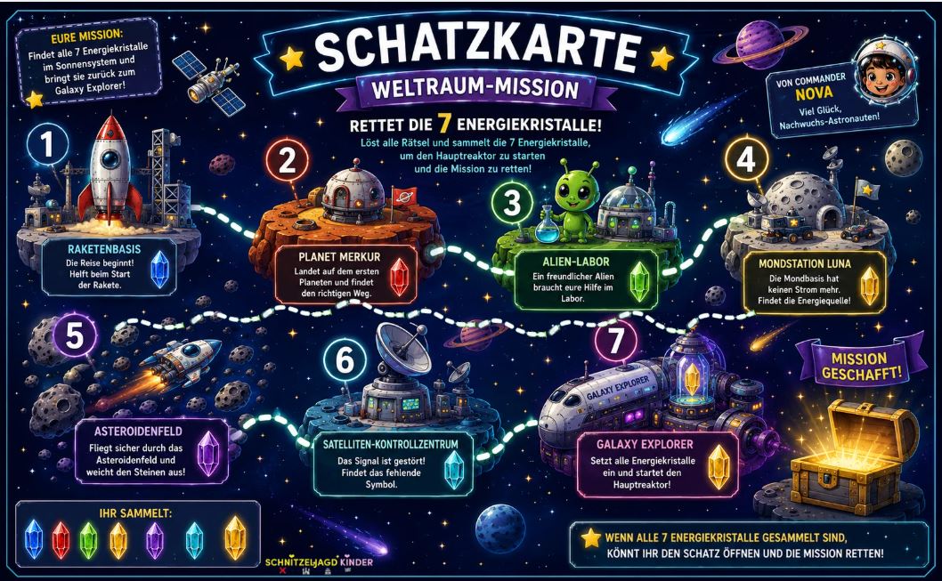 Weltraum -Mission – Die -ultimative Schnitzeljagd- für -kleine -Astronauten
