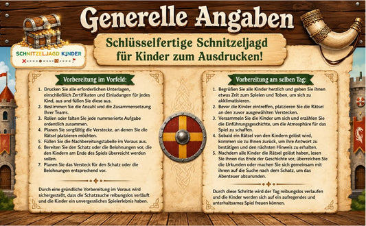 Wikinger Schatzsuche zum Ausdrucken – Schnitzeljagd Kinder 5-8 Jahre | Kindergeburtstag PDF