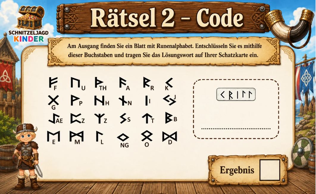 Wikinger Schatzsuche zum Ausdrucken – Schnitzeljagd Kinder 5-8 Jahre | Kindergeburtstag PDF