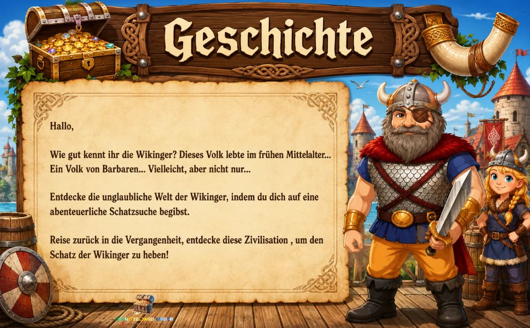 Wikinger Schatzsuche zum Ausdrucken – Schnitzeljagd Kinder 5-8 Jahre | Kindergeburtstag PDF